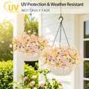 MACTING Artificial Flowers for Outdoors 12 Bundles Fake Flowers UV Resistant No Fade Faux Outdoor Plants for Indoor Outside Planters Garden Porch Yard Window Home Summer Decorations(Pink)