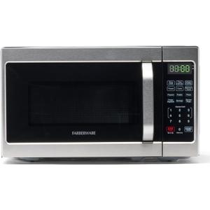 Farberware Countertop Microwave 700 Watts, 0.7 Cu. Ft. - Microwave Oven With LED Lighting and Child Lock - Perfect for Apartments and Dorms - Easy Clean Stainless Steel