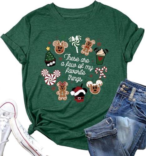 It's The Most Wonderful Time Christmas Shirts Women Santa Snowman Reindeer T-Shirts Xmas Graphic Tee Holiday Tops XL