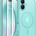CAPRARO Magnetic Compatible with iPhone 16 Case, Upgraded [Full Camera Protection] [Compatible with MagSafe] Protective Translucent Matte Women Girl Phone Case Cover, Smoky Blue