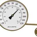 AcuRite, brass 00334 4-Inch Swivel Thermometer, 3.5 Inch