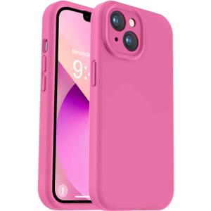 Vooii Compatible with iPhone 13 Case, Liquid Silicone Upgrade [Camera Protection] [Soft Anti-Scratch Microfiber Lining] Shockproof Phone Case for iPhone 13 6.1 inch - Pitaya