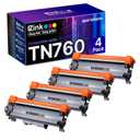 E-Z Ink TN760 Toner for Brother Printer Compatible for Brother TN-760 TN730 TN-730 Toner Cartridges to Use with MFC-L2710DW MFC-L2750DW HL-L2350DW HL-L2370DW HL-L2395DW L2390DW DCP-L2550DW (4 Black)