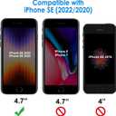 JETech Screen Protector for iPhone SE 3/2 (2022/2020 Edition), 4.7-Inch, Tempered Glass Film, 3-Pack