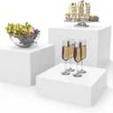 PecMuikee Buffet Risers, Food Risers for Buffet Table, Display Stand Shelf for Catering Dessert Collectibles Jewelry Figures Show, Acrylic Cube Display Nesting Risers with Hollow Bottoms 3PCS 8"9"10"