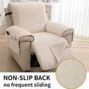 HAOMAIJIA Faux Fur Recliner Chair Covers Non-Slip Waterproof Recliner Covers That Stay in Place Warm Thick Lazy Boy Recliner Cover for Dogs Furniture Protector Pet Friendly (Off White, 23'')