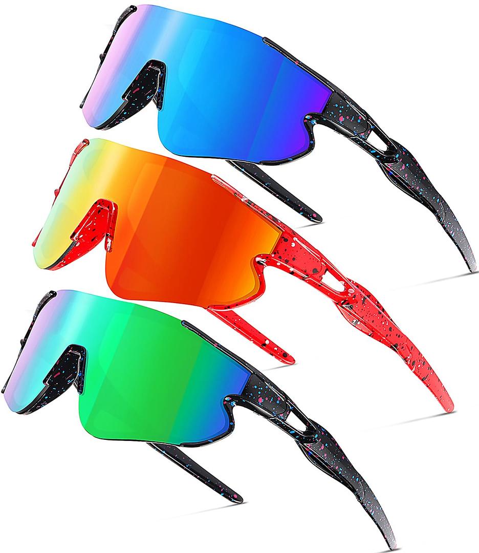 SEKKAF Kids Baseball Sunglasses for Boys Girls Youth Softball Cycling Sports Sunglasses UV400 Protection Age 5-12
