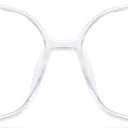 Jingyuton Oversized Myopia Glasses for Men Women stylish Nearsighted Glasses Large Frame Distance Eyewear (Transparent, -3.00, Diopters)