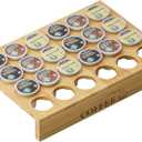 MinBoo BamBoo k cup holder Drawer or Countertop k cup Organizer Coffee Pod Holder Hold 24 Coffee Pod Storage Kcup Coffee Pods Holder for Coffee Station Office and Kitchen KCup Storage