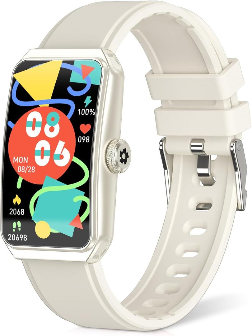 Fitness Tracker, Step Counter with 24/7 Heart Rate Blood Oxygen Sleep Monitor, Fitness Watch with 100+ Sports Modes, Waterproof Activity Smart Watches for Women Men Android iOS Beige