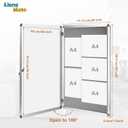 38"x28" Enclosed Bulletin Board Tamper-Proof Dispaly Case,Grey Fabric&Aluminium Frame,Shatter Resistant Lockable Bulletin Board with Clear Acrylic Door for School,Office,Mall,Community,Hospital,Church