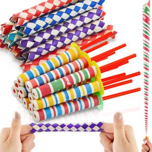 50 Pcs Kids Party Favors Set, 25 Bamboo Chinese Finger Traps & 25 Paper Yoyos for Birthday Party Supplies, Goodie Bag Fillers, Piata Stuffers, Classroom Rewards for Kids