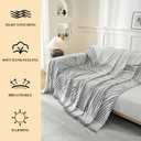 YSTELLAA Couch Cover for Sofa, Boho Sofa Cover Washable Couch Cover for Dogs, Pet Sofa Cover for 3-Cushion Couches with Tassel Furniture Protector Cover,71" x 134",Dark Gray-Wave