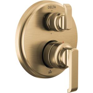 Delta Faucet Tetra 14 Series Gold 6-Setting Integrated Diverter Valve Trim Kit, Gold Diverter Valve Trim Kit, Shower Trim Kit, Lumicoat Champagne Bronze T24989-CZ-PR (Valve Not Included)
