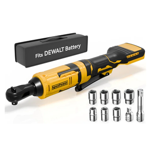 3/8 Inch Cordless Ratchet Wrench for DEWALT 20V Battery, 88Ft-Lbs, 0-400RPM, Electric Wrench Ratchet w/Variable Speed Trigger, Reinforced Head, R&F Switch, 7 Sockets,3/8" to 1/4" Adapter