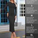 Women's Bodycon Maxi Dress Winter Fall Long Sleeve Side Slit Dresses Knit Fitted Tight Basic Party Club Cocktail (Black, L)