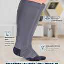 Doctor's Select 3 Pairs Plus Size Compression Socks Wide Calf - Up to 6XL | 20-30 mmHg Compression Socks for Women Wide Calf