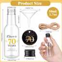 Funnymoom 50 Sets 70th Birthday Party Favors for Guests Include 1.7 oz Mini Liquor Bottles and Thank You Cards Cheers to 70 Years Alcohol Shot Bottles with 5 Funnel for Birthday Anniversary Favors