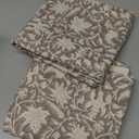 Floral Throw Pillow Covers 24x24 Farmhouse Block Print Pillow Covers Decorative Pillow Covers Couch Pillows for Living Room Vintage Accent Sofa Pillows Set of 2, Taupe Grey