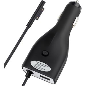 Surface Car Charger, 42W 12V 2.58A Power Supply for Microsoft Surface Pro 3/Pro 4/Pro 5/Pro 6, Surface Book, Surface Go, Surface Laptop with 5V 2.1A USB Charging Port (5Ft Cord)