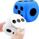 2 Pack 8 Inch Jumbo Foam Dice Soft Funny Giant Dice Cubes with Number Dots for Classroom Games Math Teaching Party Games Family Fun (Color Style 2)