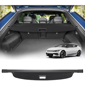 Powerty Cargo Cover for Kia EV6 2022-2025 2026 Trunk Cover Retractable Trunk Shielding Shade EV6 Accessories Cargo Luggage Cover Black