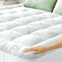 Ultra Soft Full Size Mattress Topper - Viscose Made from Bamboo Pillow Top Mattress Pad for Back Pain Relief - Naturally Cooling for Hot Sleepers, White