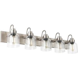 PRESDE 5 Light Bathroom Vanity Light Fixture Over Mirror Vintage Brushed Nickel Vanity Light for Bathroom with Bubble Glass Shades PRESDE 5 Light Bathroom Vanity Light Fixture Over Mirror Vintage Brushed Nickel Vanity Light for Bathroom with Bubble Glass Shades