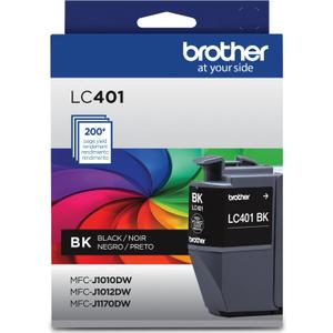 Brother Genuine LC401BK Standard Yield Black Ink Cartridge