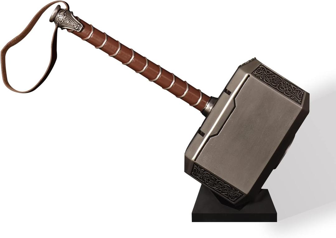 Thor's Hammer with Base Thor The Dark World Lightning Strike Hammer/Thanos Double Bladess Halloween Cosplay Props