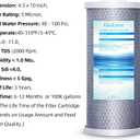 Geekpure 10 Inch Carbon Block Water Filter Reduce Chlorine Taste Odors for Whole House Filtration- 4.5 Inch x 10 Inch -5 Micron-Pack of 4