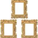 3 Pcs Vintage Resin Picture Frame Antique Photo Frame Small Photo Holder Table Top Display Home Hotel Wedding Decor