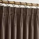 Pinch Pleated Brown Velvet Curtains for Living Room Modern Elegant Plush Velvet Luxury Fabric Room Darkening Window Drapes Bedroom Curtain 40x90
