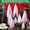 Meooeck 12 Pcs Mini Christmas Trees Bottle Brush Christmas Trees 4 Sizes 4/6/8/10 Inch Artificial Xmas Tree with Wood Base Winter Fake Pine Tree Decor for Home(Green, Pink, White)