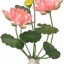 24" Artificial Flower Household Decor Silk Realistic Faux Flower Picks Bouquets Lotus Flower Fake Flowers for Home Wedding Party Decoration Flower Arrangement (Pink)