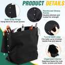 2 Pcs Tool Pouches 5" x 10" x 9", Small Tool Bags Tunnel Connection Utility Pouches for Nuts & Bolts, Double Reinforced Bottom with Belt Strap Connect & Bull Pin Loops for Outdoor Work
