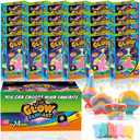 Create Your Own Magic Sand Art Glitter Activity | Glow in the Dark Colored Custom Sand Kits for Kids - Includes 12 Bottles, Funnels, Sticks, 60 Bags of Colorful Sand | DIY Arts and Crafts (24 Pack)