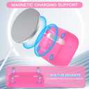 for AirPods Pro 2nd/1st Generation Case, Magnetic Lid Compatible with MagSafe, Flower Engraved Airpods Pro 2&1 Gen Soft Silicone Protective Cover with Cleaner Kit&Keychain&Lanyard(Rose Red)