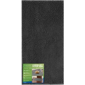 Dog Door Mat for Muddy Paws, 48" x 24" Chenille Absorbent Front Door Mat Inside, Large Runner Mud Mat for Dogs, Trap Dirt Washable Non Slip Outdoor Indoor Entrance Doormats, Grey