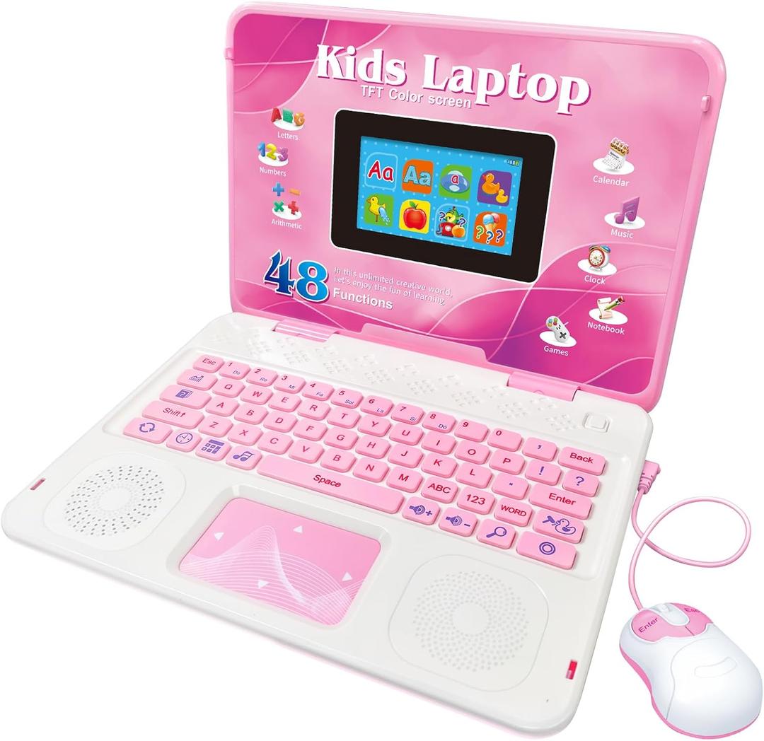 Kids Laptop, Educational Color Screen Laptop with 48 Learning Modes, Laptop for Kids Ages 5+
