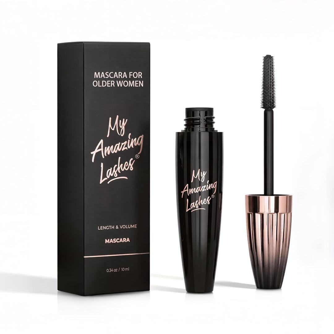 Mascara For Older Women 60 Plus, My Amazing Lashes Mascara black, Volume and Length, Natural Lengthening and Thick, Smudge-Proof,No Clumping, Instantly Create The Look of Lash Extensions, (1PCS)