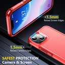 SPIDERCASE for iPhone 14 Case/iPhone 15 Case, [15 FT Military Grade Drop Protection][Non-Slip] 2 Pack [Tempered Glass Screen Protectors+Camera Lens Protectors] Heavy Duty Shockproof Case, Red