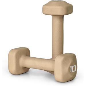 Tone Fitness 10 lb Neoprene Dumbbell Pair for Home Workouts – Non-Slip Design - Beige