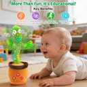 Baby Toys Dancing Talking Cactus for Toddlers, Interactive Boys Girls Funny Gifts for Infants 6-18 Months, Volume Adjustable, Mimicking Singing Repeating Recording Light Up Toy with English Songs