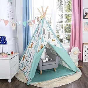 Asweets Kids Teepee Tent for Kids - Tee Pee Kids Tent - Kid Teepee Play Tent for Boys & Girls - Kids Play Tent - Kids Tent Indoor - Baby Teepee Tent for Boys (Lace Teepee)