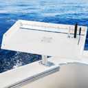 Marine Boat Cutting Board with Rod Holder, 20" Bait Table/Fillet Station, Knife Slot, Plier Storage, Fish Scale, UV Stabilized PP
