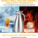 4 PCS 68 Oz Coffee Carafes for Keeping Hot and Cold, Insulated Pitcher Thermal Coffee Carafe with 4 Brushes Stainless Steel Tea Flask Double Walled Vacuum Large Thermos for Hot Drinks, Beverage, Water