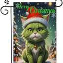Rilafuvu Christmas Garden Flags - Merry Christmas Outdoor Decorations 12x18 Winter Cat Flag