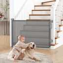 Cideny Retractable Baby Gate for Stairs & Doorways, Dog Gate Indoor Outdoor 34" Tall x 55" Wide