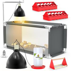 10.6 ft Chicken Brooder Box Starter Kit  Durable Stainless Steel Frame & Breathable Oxford Fabric, Includes 75W Heat Lamp, Chick Feeder & Waterer Set, Ideal for Chicks, Ducklings, and Quail